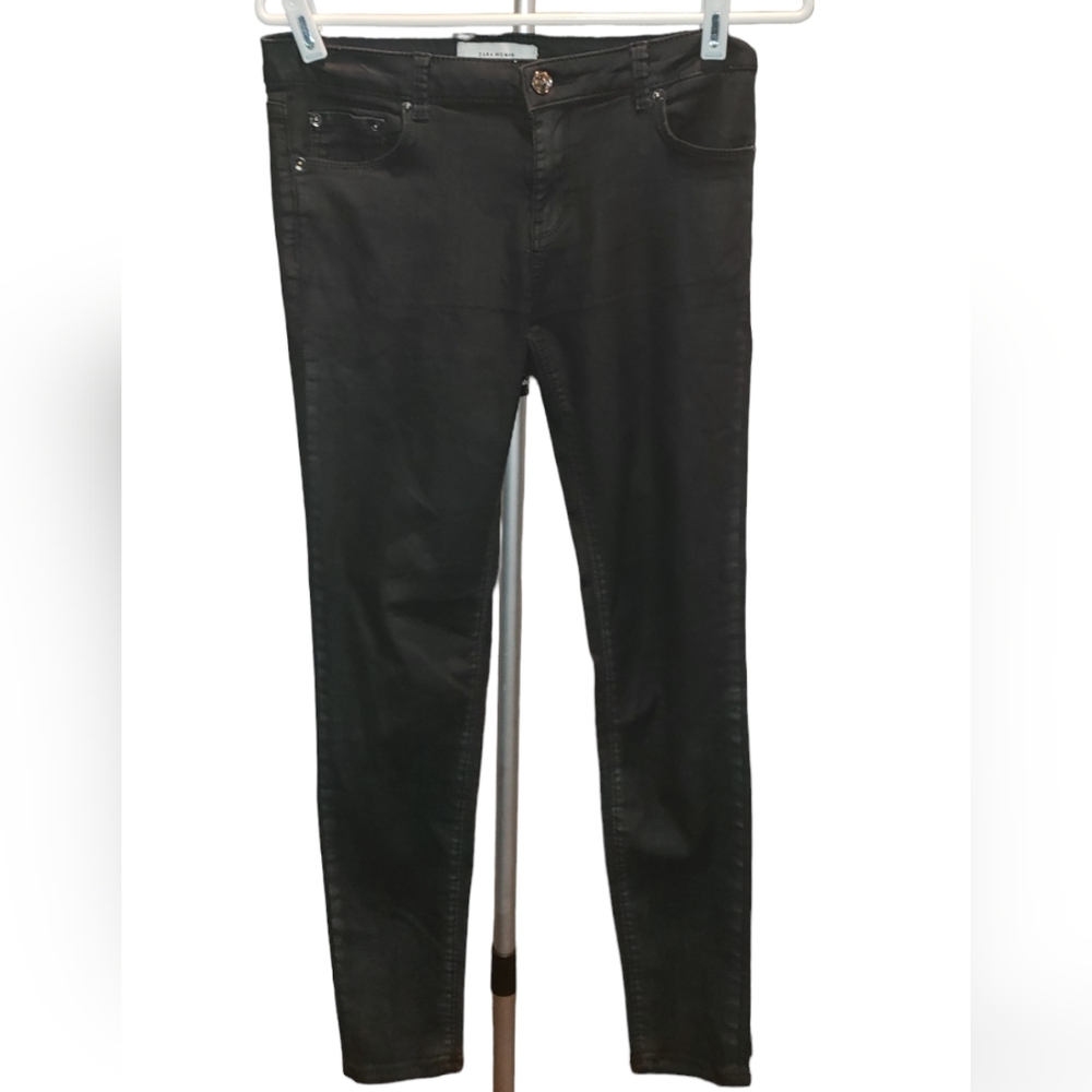 Zara Woman Premium Denim Collection Black Denim Women's Size 2